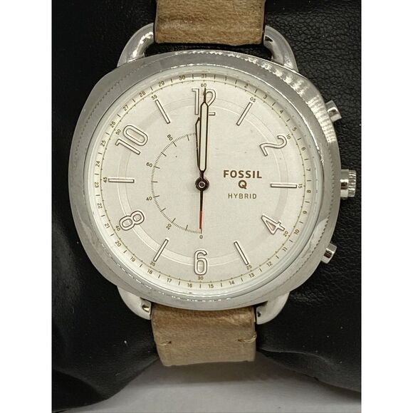 Fossil FTW1200 Women's Sand Leather Silver Analog Dial Hybrid Smartwatch XX706 - Picture 2 of 12